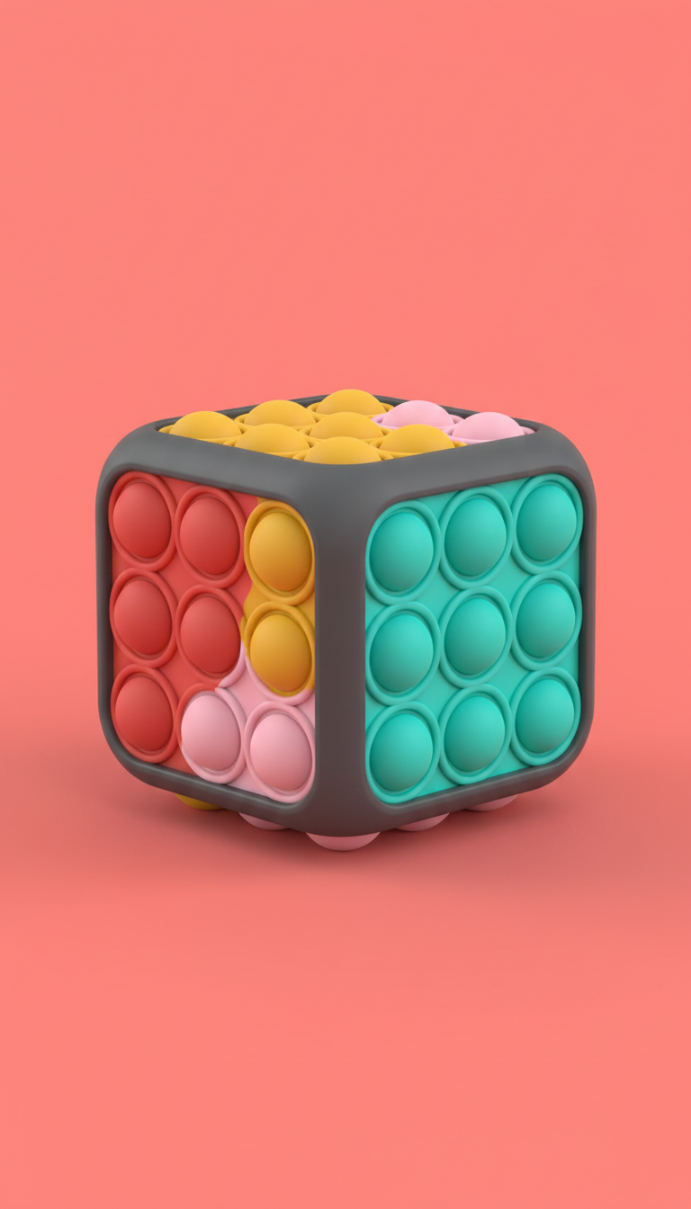 Pop bubble fidget cube