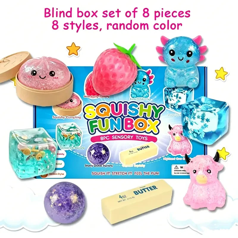 8-Piece Set Squishy Malt Sugar Stress Relief Fidget