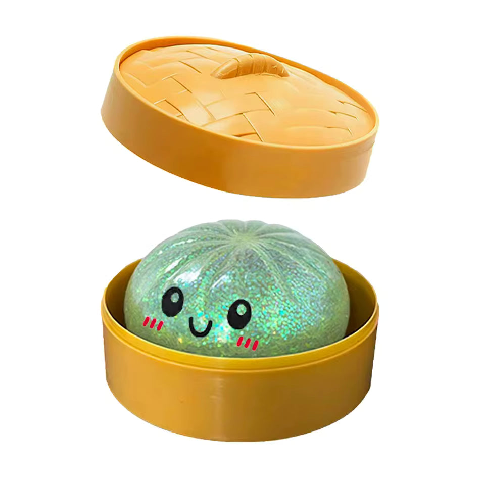 Colorful 6 Styles Glitter Dumpling Glitter Dumpling Squishy with Box
