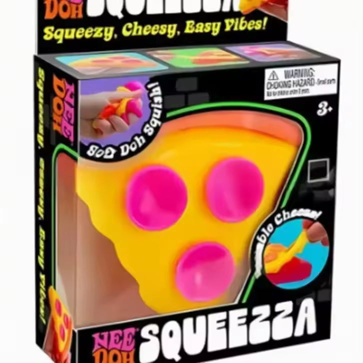 Schylling Needoh pizza Sensory Fidget Cube Stress Relief Squishy Cube Anti-Anxiety Squeeze Toy