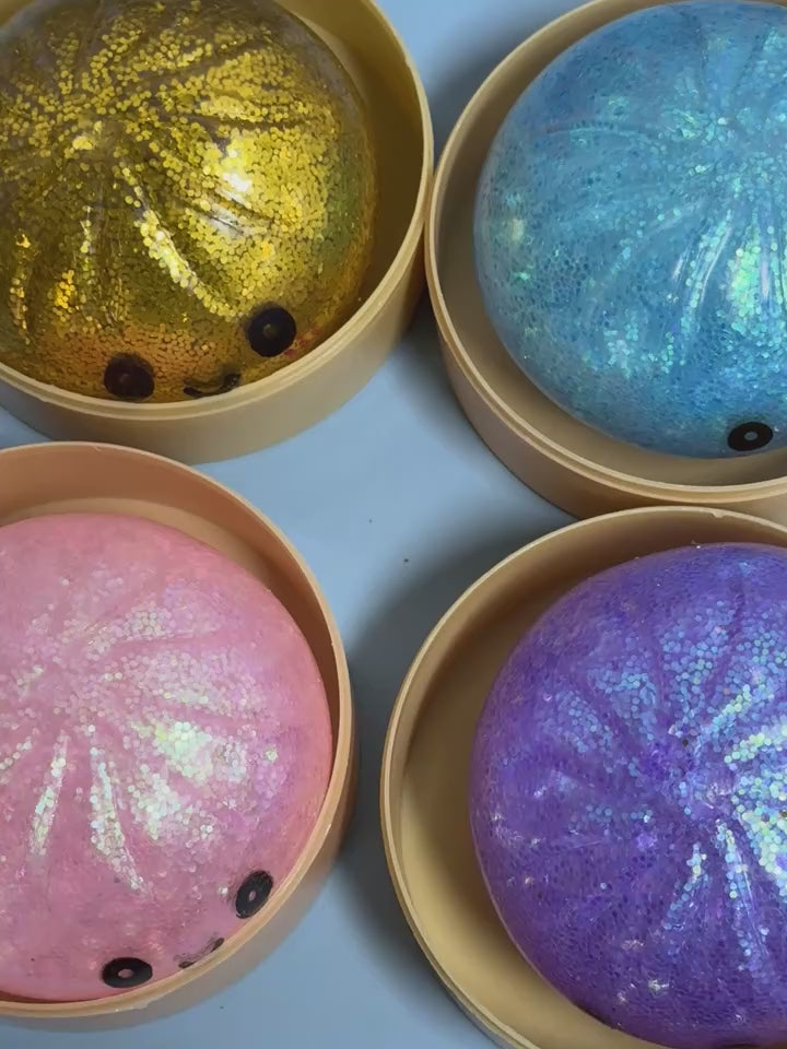 Colorful 6 Styles Glitter Dumpling Glitter Dumpling Squishy with Box